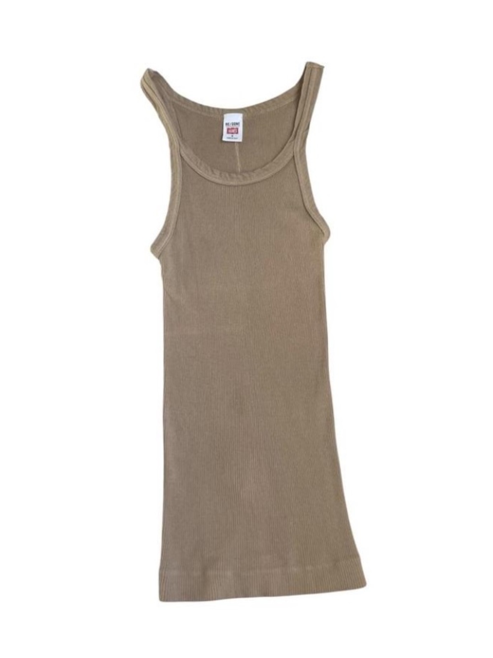 Re/Done Beige Ribbed Tank Top - Picture 6 of 7